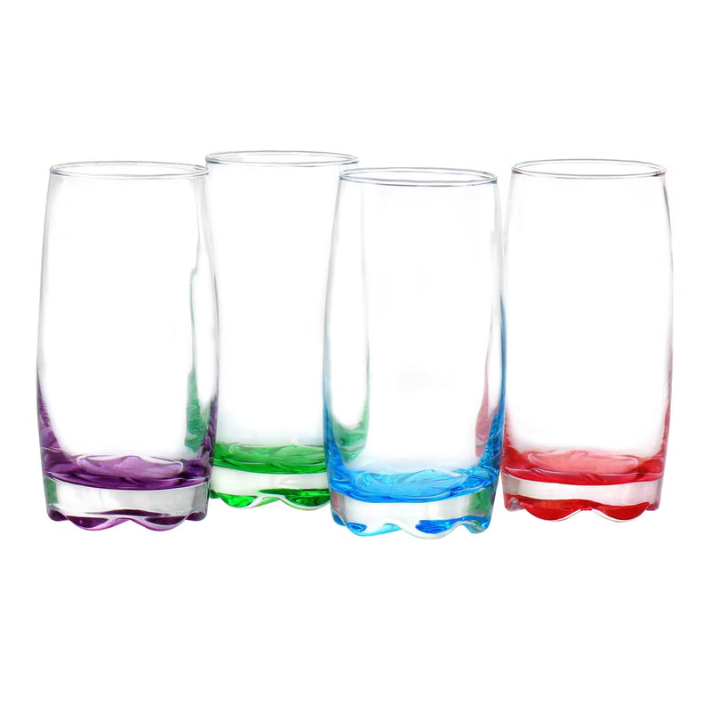 Gibson Home Karissa 8pc 13oz Glass Tumbler Set - 4 Assorted Colors - Gift Box