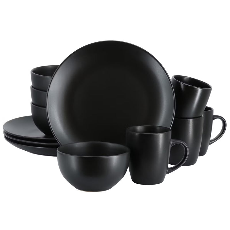 Gibson Home Everyday Plus 12pc Dinnerware Set - Semi Matte - Solid Color - Stoneware - Gift Box