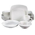 Gibson Home Hagen 30pc Dinnerware Set - Service for 6 - White - Square - Fine Ceramic - Gift Box