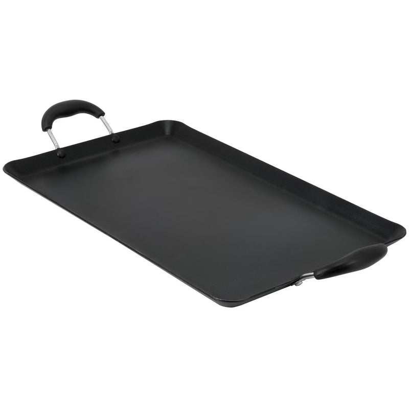 Oster Clairborne 19" x 11" Aluminum Griddle Pan - Charcoal Grey - Rectangle - Nonstick Interior & Hammered Exterior - Bakelite Handle - Color Label