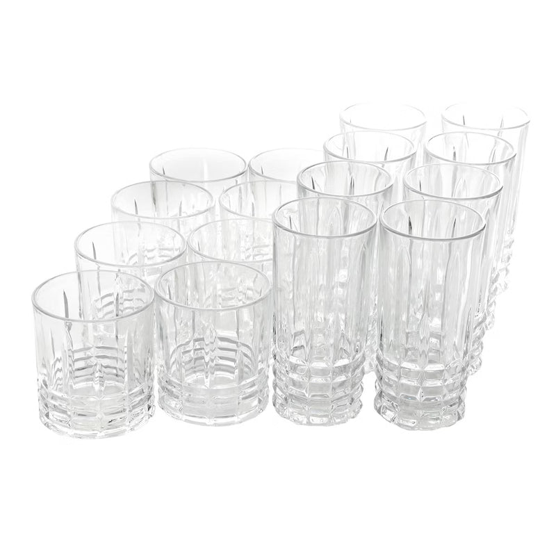 Gibson Home Jewelite 16pc Glass Tumbler & DOF Set - Clear - Gift Box