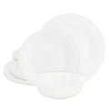 Gibson Home White Shadow 12pc Opal Glass Dinnerware Set - White - Gift Box