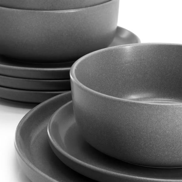 Soho Lounge Bryant Park 12pc Dinnerware Set - Reactive Glaze - Stoneware - Gift Box