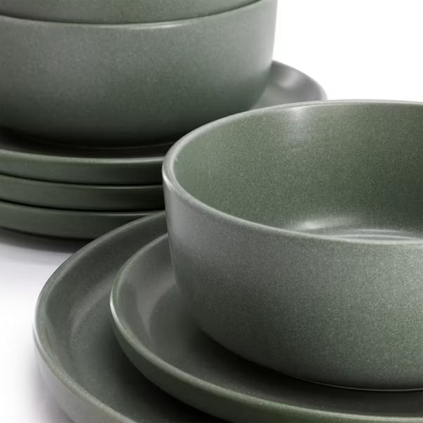 Soho Lounge Bryant Park 12pc Dinnerware Set - Reactive Glaze - Stoneware - Gift Box