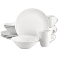 Gibson Home Wintercap 12pc Dinnerware Set - White - Coupe Shape - Fine Ceramic - Gift Box