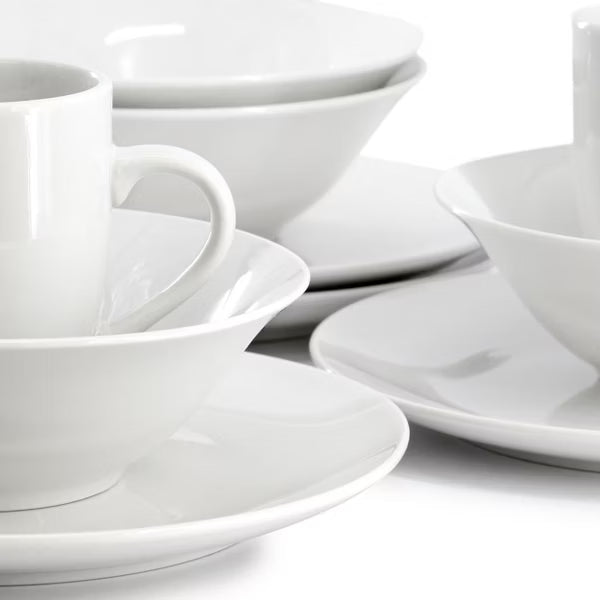 Gibson Home Wintercap 12pc Dinnerware Set - White - Coupe Shape - Fine Ceramic - Gift Box