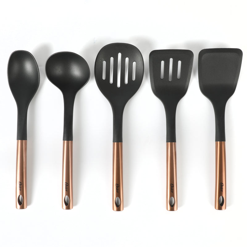 Oster Baldwyn 5pc Nylon Kitchen Tools - Rose Gold Stainless Steel Handle - Gift Box