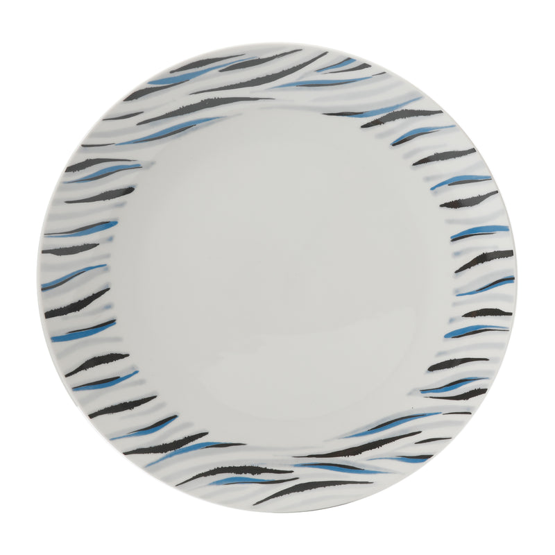 Gibson Home Print Blue 16pc Porcelain Dinnerware Set - Gift Box