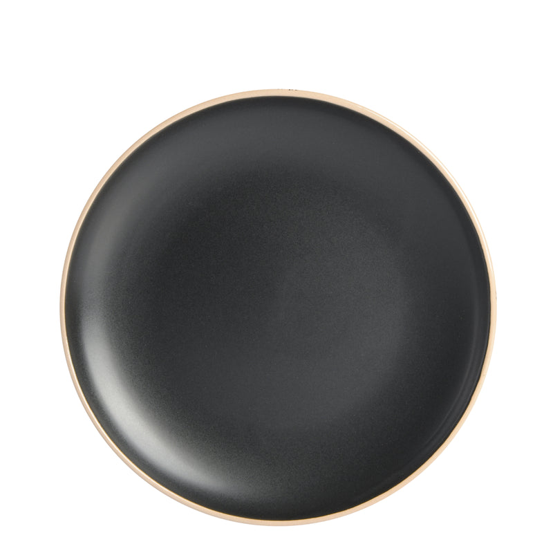 Gibson Home Rockaway 12pc Dinnerware Set - Solid Color - Stoneware - Gift Box: Matte Black / Matte Grey