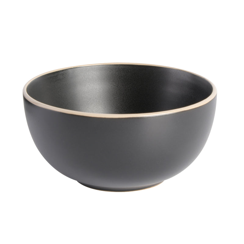 Gibson Home Rockaway 12pc Dinnerware Set - Solid Color - Stoneware - Gift Box: Matte Black / Matte Grey