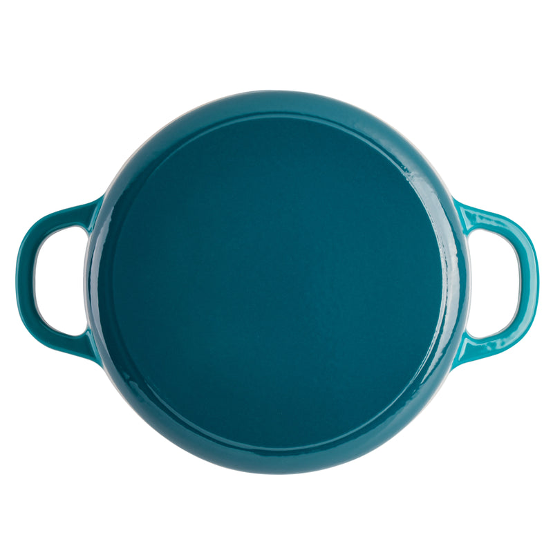 Crock-Pot Artisan 5qt Enamel Cast Iron Dutch Oven w/ Lid - Round - Gift Box - Teal Ombre / Sunset Orange / Sapphire Blue
