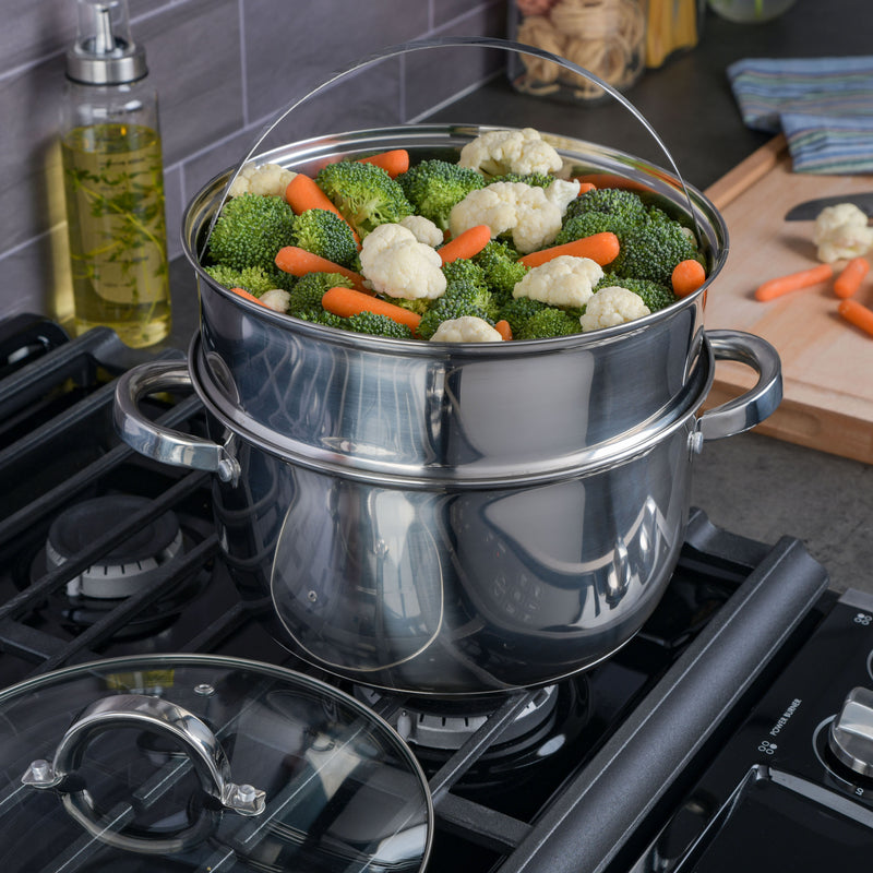 Oster Sangerfield 6qt Stainless Steel Casserole w/ Steamer Insert and Lid - Gift Box