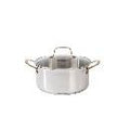 Martha Stewart Castelle 5 qt Stainless Steel Dutch Oven w/ Lid - Satin Polish Interior - Gold PVD Handle - Impact Bonded Base - Color Sleeve
