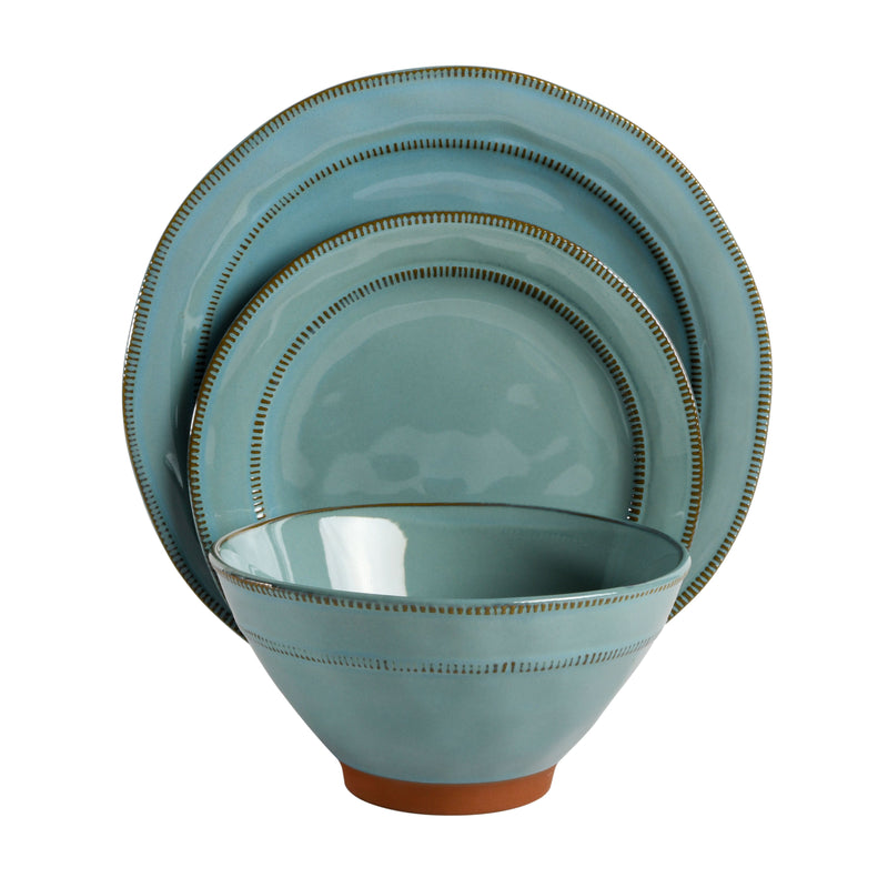 Gibson Elite Terranea 12pc Dinnerware Set - Reactive - Terracotta - GBX - Teal
