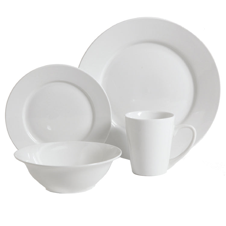 Gibson Home Noble Court 16pc Dinnerware Set - White - Fine Ceramic - Gift Box