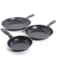 Gibson Home Aventura 3pc Carbon Steel Non-Stick Fry Pan Set - Shrink Wrap w/ Color Label