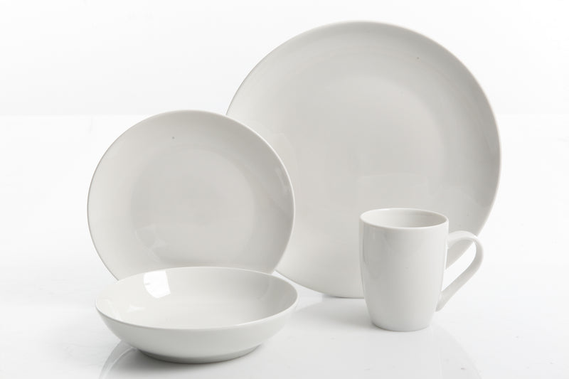 Gibson Home Ogalla 16pc Dinnerware Set - Coupe Shape - White - Fine Ceramic - Gift Box