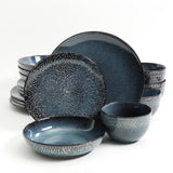 Gibson Elite Matisse 16pc Double Bowl Dinnerware Set - Reactive - Stoneware - Gift Box