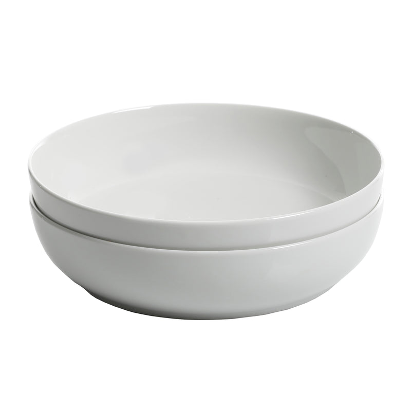 Gibson Home Great Essentials 2pc 8.5" Dinner Bowl Set - White - Fine Ceramic - 4-Way Color Sleeve