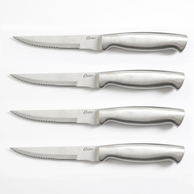 Oster Baldwyn 4pc 4.5" Stainless steel Steak Knives Set - Clam Pack
