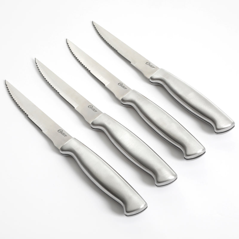 Oster Baldwyn 4pc 4.5" Stainless steel Steak Knives Set - Clam Pack